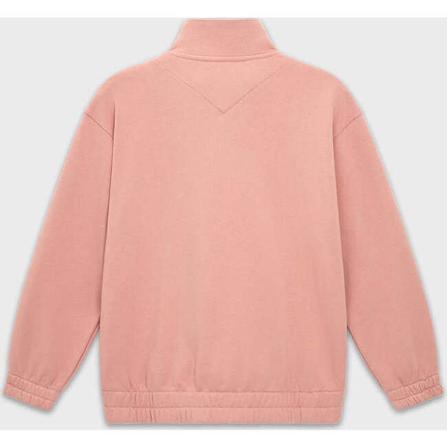 Relaxed Cotton Zip Collar Sweatshirt, Heavenly Pink - Sweatshirts - 6