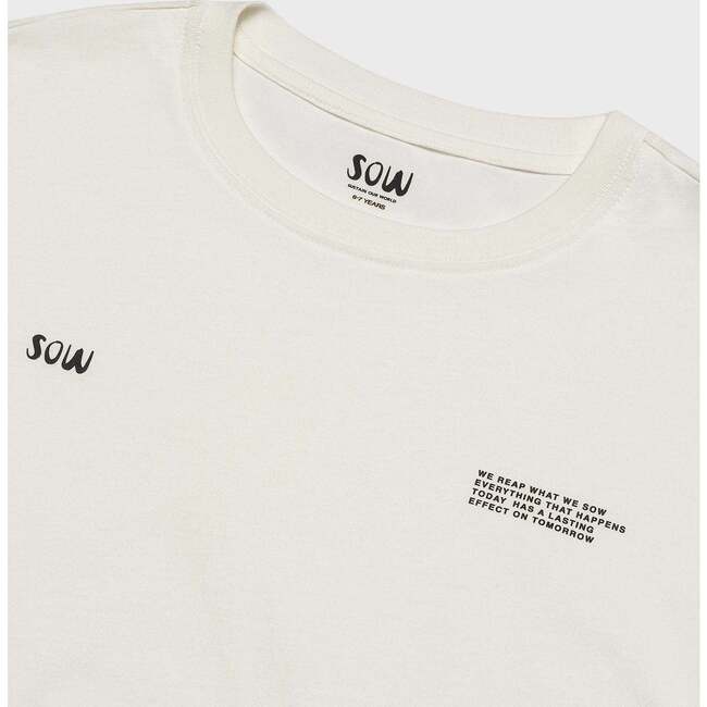 Relaxed Cotton T-Shirt With Print, Off White - T-Shirts - 4