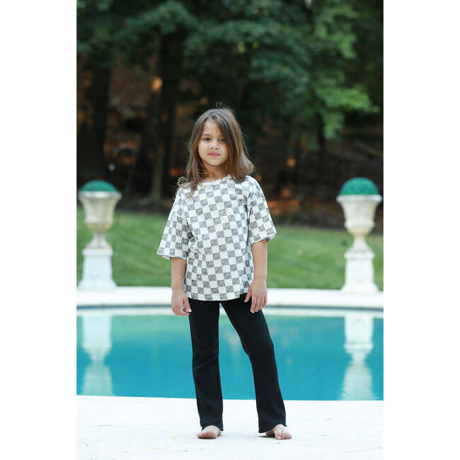 Relaxed Cotton T-Shirt With Checker Print - T-Shirts - 3
