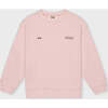 Relaxed Cotton Sweatshirt With Print, Rose - Sweatshirts - 1 - thumbnail
