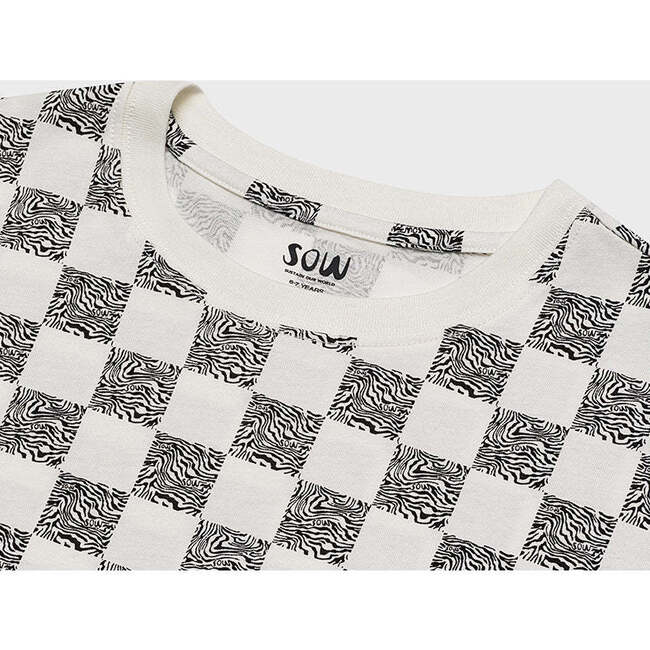 Relaxed Cotton T-Shirt With Checker Print - T-Shirts - 6