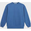 Relaxed Cotton Sweatshirt, Dark Blue - Sweatshirts - 1 - thumbnail