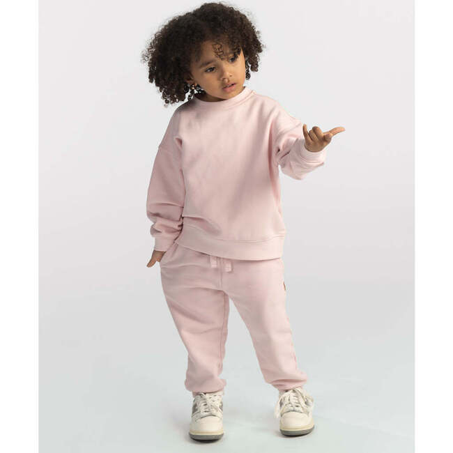 Relaxed Cotton Sweatshirt, Pink - Sweatshirts - 2