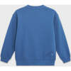 Relaxed Cotton Sweatshirt, Dark Blue - Sweatshirts - 4