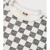 Relaxed Cotton Sweatshirt, Off White with Black Animal Checker - Sweatshirts - 5