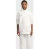 Relaxed Cotton Hoodie With Print, Off White - Sweatshirts - 2