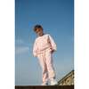 Relaxed Cotton Sweatshirt With Print, Rose - Sweatshirts - 4