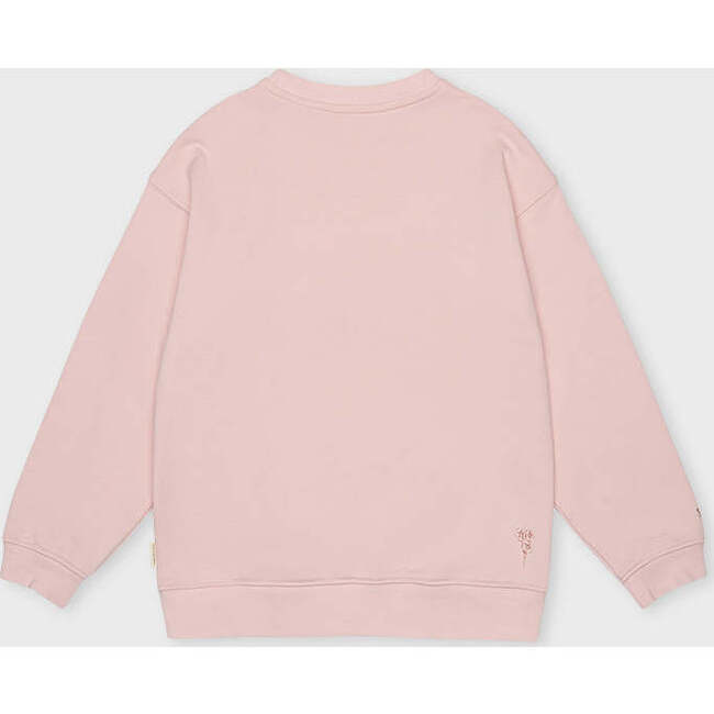 Relaxed Cotton Sweatshirt With Print, Rose - Sweatshirts - 5