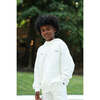 Relaxed Cotton Hoodie With Print, Off White - Sweatshirts - 5