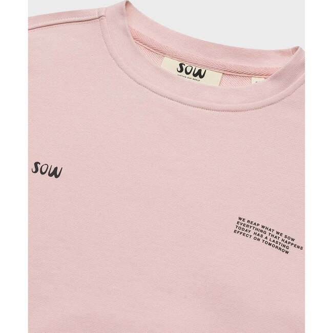 Relaxed Cotton Sweatshirt With Print, Rose - Sweatshirts - 6