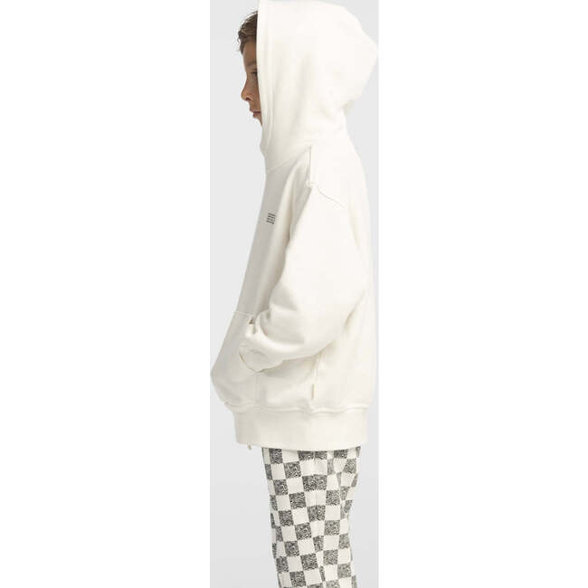 Relaxed Cotton Hoodie With Print, Off White - Sweatshirts - 6