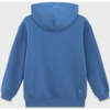 Relaxed Cotton Hoodie With Print, Dark Blue - Sweatshirts - 5
