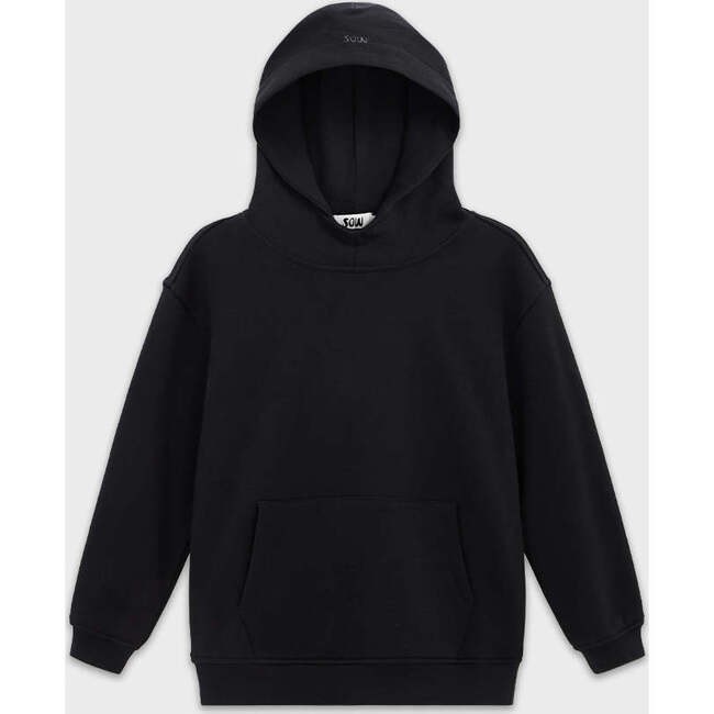 Relaxed Cotton Hoodie, Black