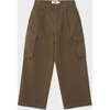 Organic Cotton Wide Leg Cargo Pant, Military Olive - Pants - 1 - thumbnail