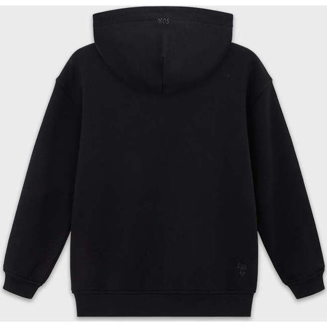 Relaxed Cotton Hoodie, Black - Sweatshirts - 4