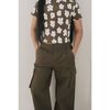 Organic Cotton Wide Leg Cargo Pant, Military Olive - Pants - 4