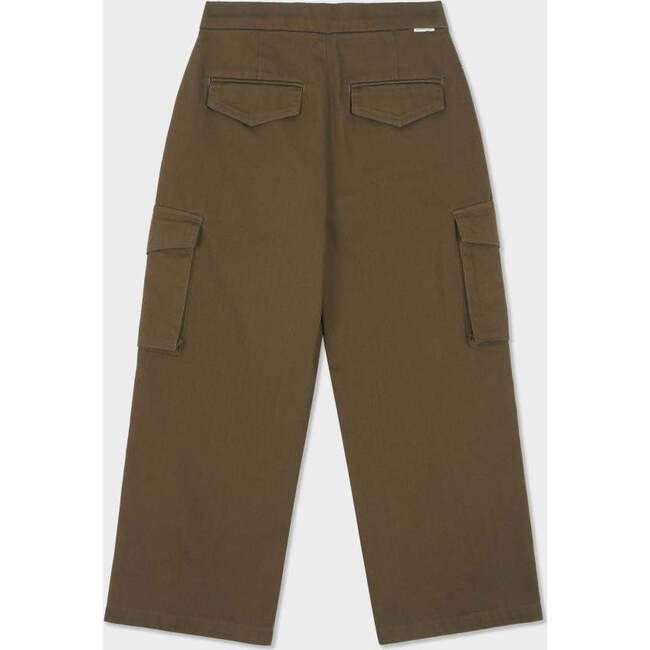 Organic Cotton Wide Leg Cargo Pant, Military Olive - Pants - 5