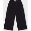 Organic Cotton Wide Leg Cargo Pant, Black - Pants - 1 - thumbnail