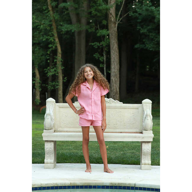Organic Cotton Waffle Short, Mauve Glow - Shorts - 2