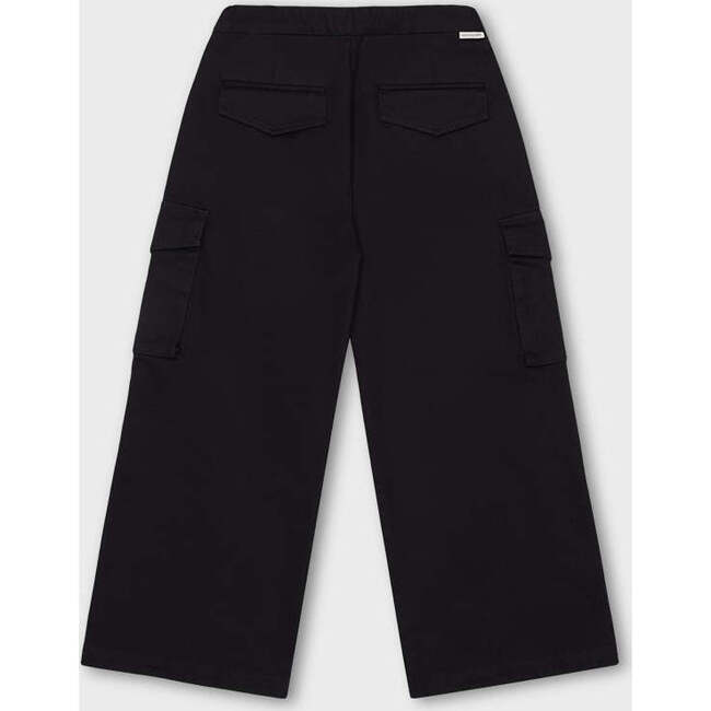 Organic Cotton Wide Leg Cargo Pant, Black - Pants - 4