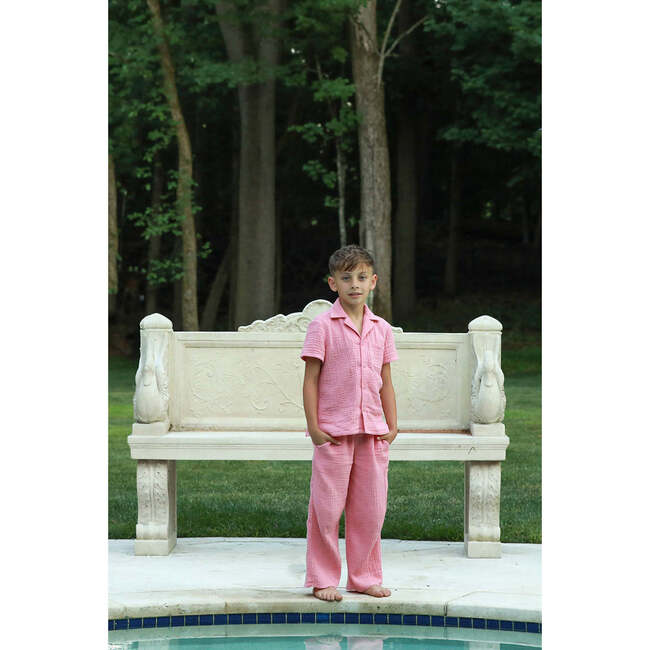 Organic Cotton Waffle Pant, Mauve Glow - Pants - 2