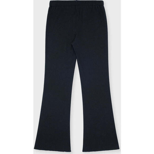 Organic Cotton Slim Flare Ribbed Pant, Black - Pants - 4