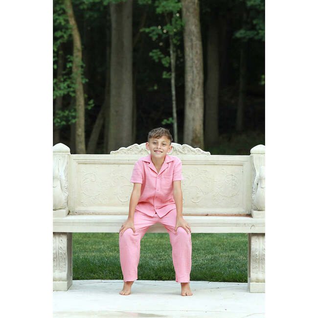 Organic Cotton Waffle Pant, Mauve Glow - Pants - 4