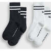 Two-Pack Of Striped Crew Socks, Black - Socks - 1 - thumbnail