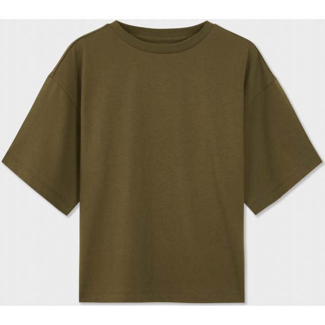 Relaxed Organic Cotton Trumpet Sleeve T-Shirt, Military Olive