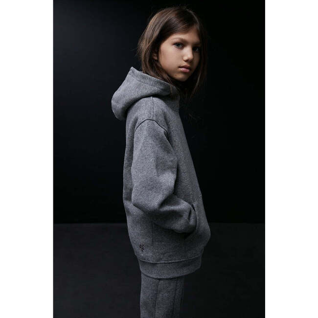 Relaxed Organic Fleece Hoodie, Heather Grey - Sweatshirts - 2