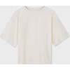 Relaxed Organic Cotton Trumpet Sleeve T-Shirt, Natural - T-Shirts - 1 - thumbnail