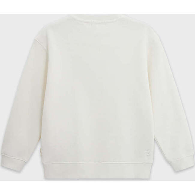 Relaxed Organic Fleece Sweatshirt With SOW print, Off White - Sweatshirts - 4
