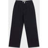 Organic Cotton Recycled Polyester Pleated Pant, Black - Pants - 1 - thumbnail