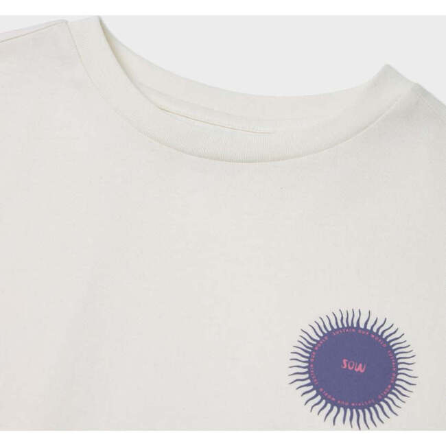 Relaxed Organic Cotton T-Shirt With SOW Sun Print, Natural - T-Shirts - 4