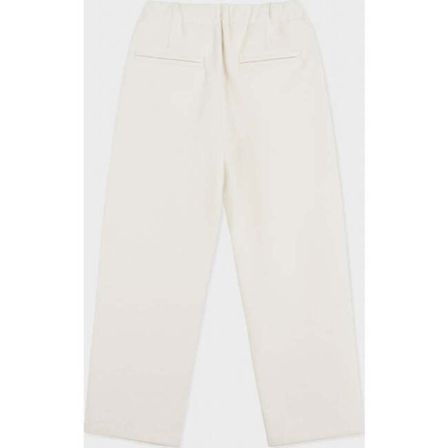 Organic Cotton Recycled Polyester Pleated Pant, Off White