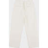 Organic Cotton Recycled Polyester Pleated Pant, Off White - Pants - 1 - thumbnail