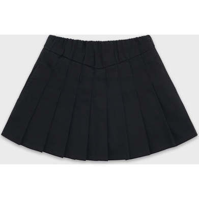 Organic Cotton Pleated Skirt, Black