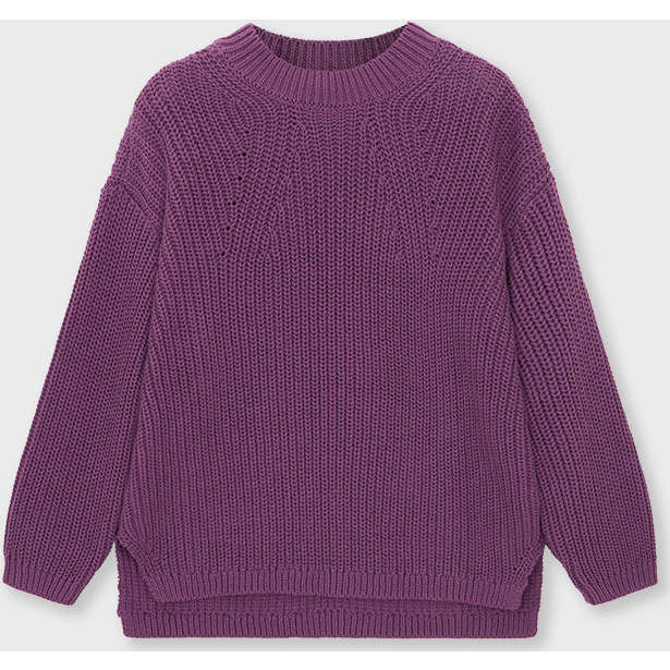 Organic Cotton Knit Sweater, Sunset Purple