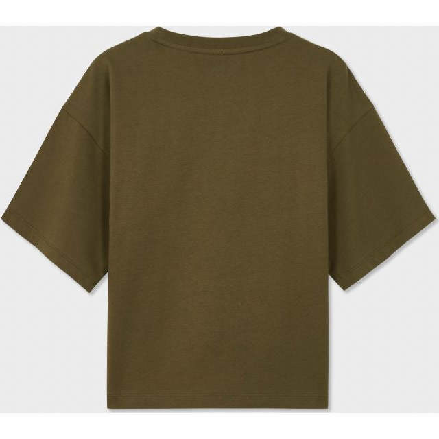 Relaxed Organic Cotton Trumpet Sleeve T-Shirt, Military Olive - T-Shirts - 5