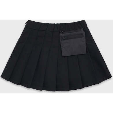 Organic Cotton Pleated Skirt, Black - Skirts - 2