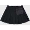 Organic Cotton Pleated Skirt, Black - Skirts - 2