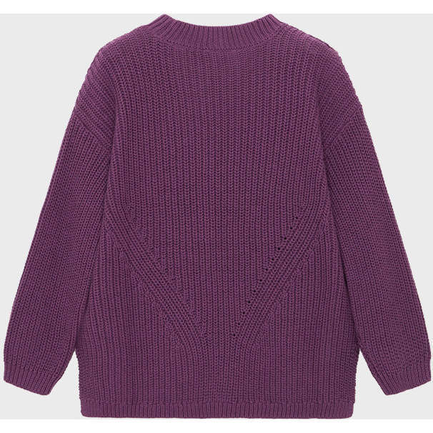 Organic Cotton Knit Sweater, Sunset Purple - Sweaters - 2