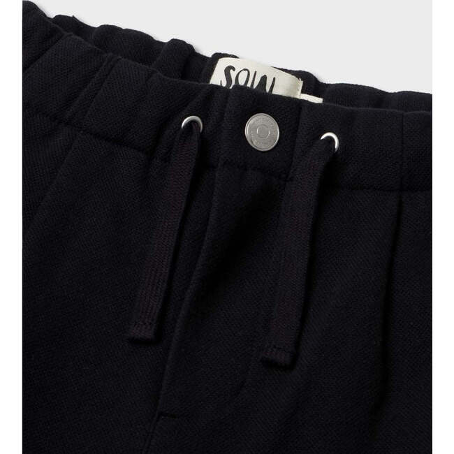 Organic Cotton Recycled Polyester Pleated Pant, Black - Pants - 4