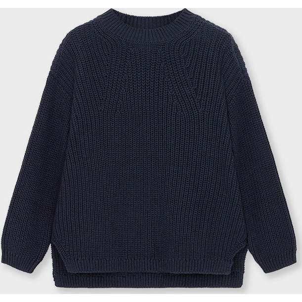 Organic Cotton Knit Sweater, Navy