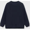 Organic Cotton Knit Sweater, Navy - Sweaters - 1 - thumbnail