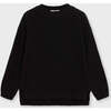 Organic Cotton Knit Sweater, Black - Sweaters - 1 - thumbnail