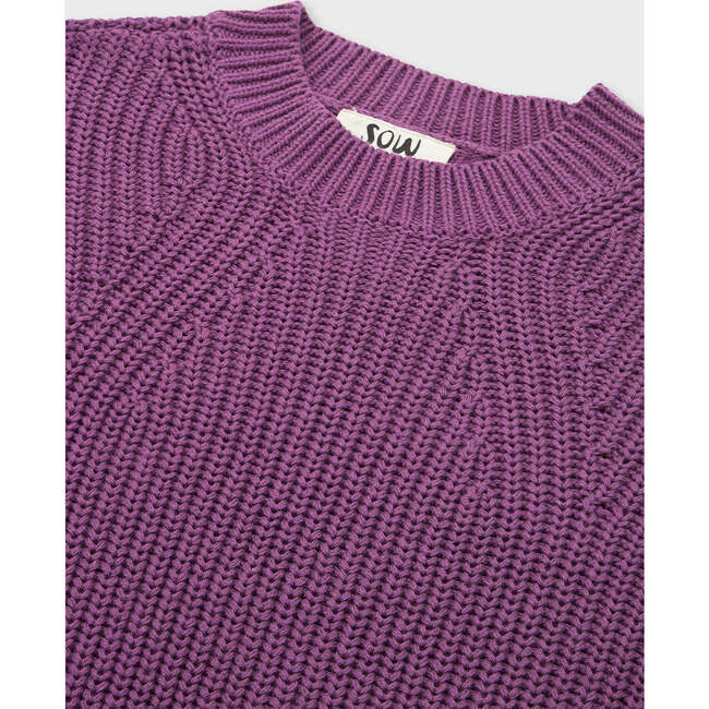 Organic Cotton Knit Sweater, Sunset Purple - Sweaters - 4