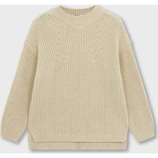 Organic Cotton Knit Sweater, Stone