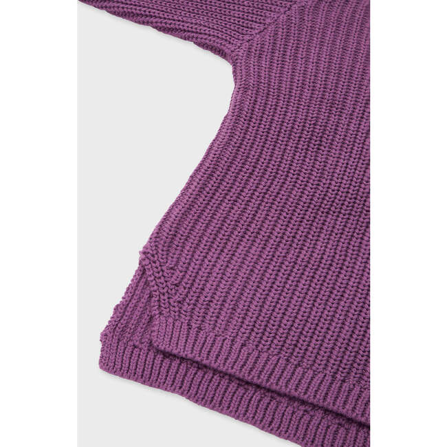 Organic Cotton Knit Sweater, Sunset Purple - Sweaters - 5