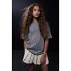 Organic Cotton Pleated Skirt, Stone - Skirts - 4